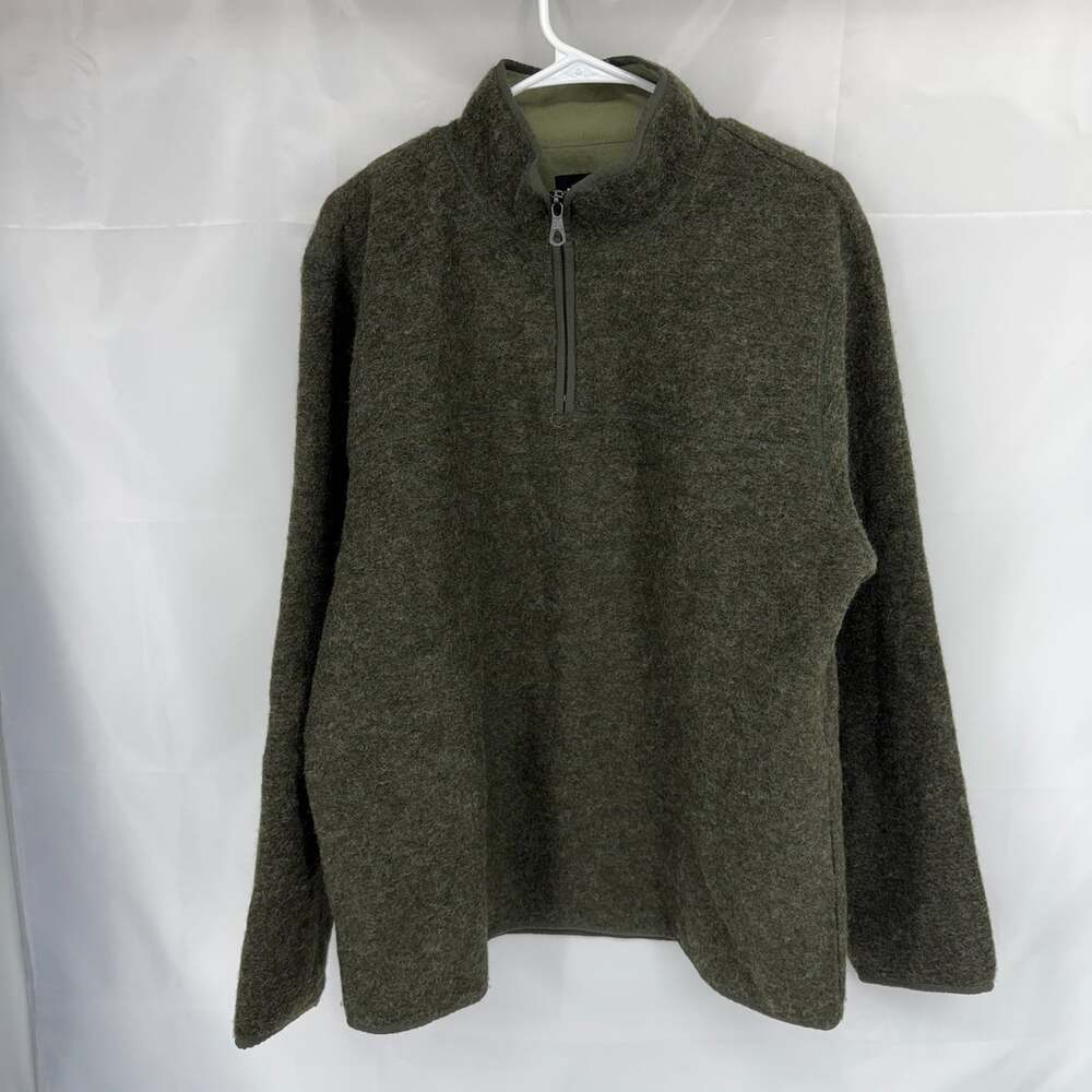 Bonobos Lanificio Roma Men L Wool Blend Quarter Zip Sweater Pullover Green Italy